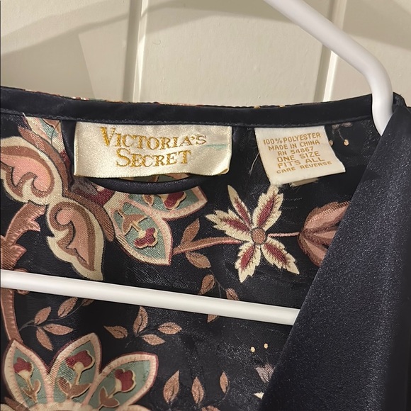 Victoria's Secret Deep Purple Floral Brocade Kimono Robe Belt Vintage Gold Label - Picture 2 of 14